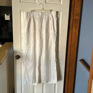 Athleta Cabo linen wide leg pant size 20